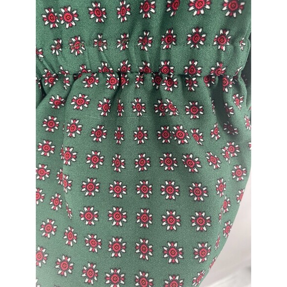 Scotch & Soda Small Dress Fit Flare Tiered Maison Floral Green Geometric - Picture 7 of 10